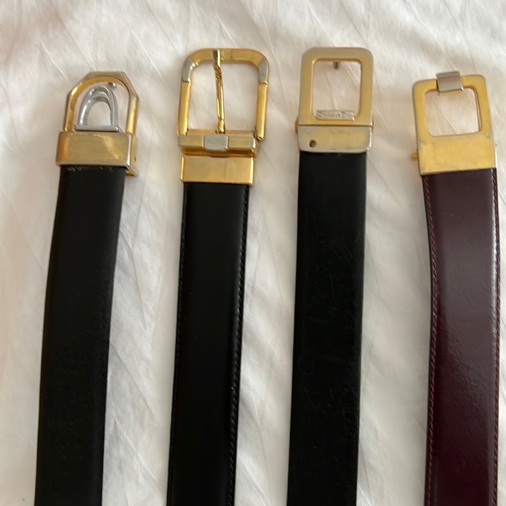 Vintage Christian Dior belts.